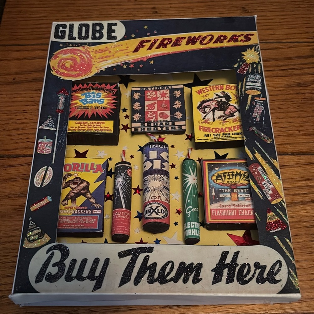 Globe fireworks display, not real fireworks